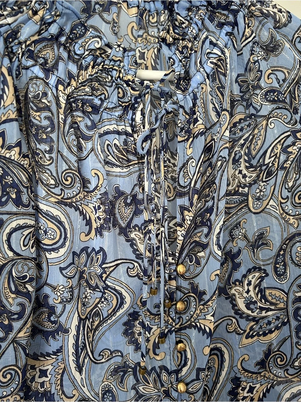 Zara Paisley Light Blue Paisley Blouse - Picture 4 of 6